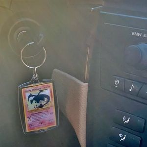 Shining Charizard Pokémon Card Key Chain